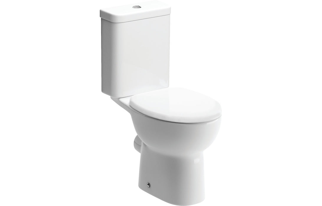 Toscara Close Coupled Open Back WC & Soft Close Seat