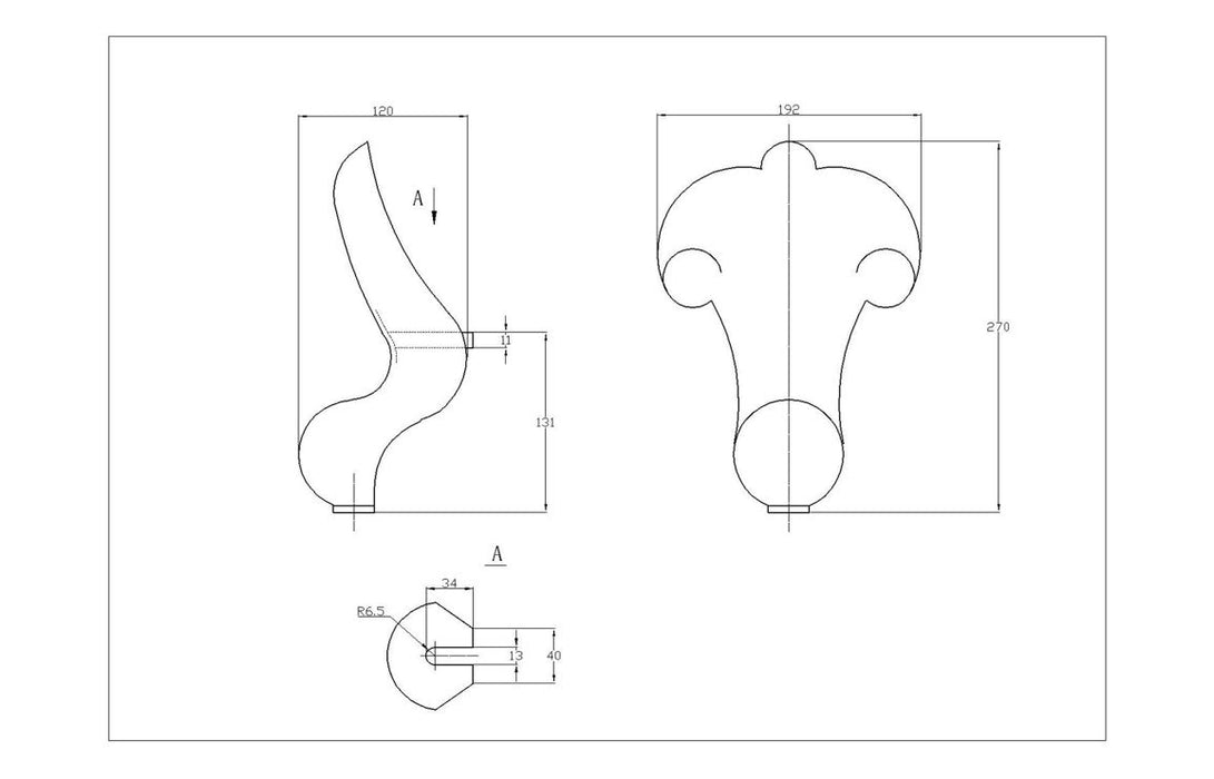 Traditional Bath Feet Only (White Claw Foot) - Pack of 4