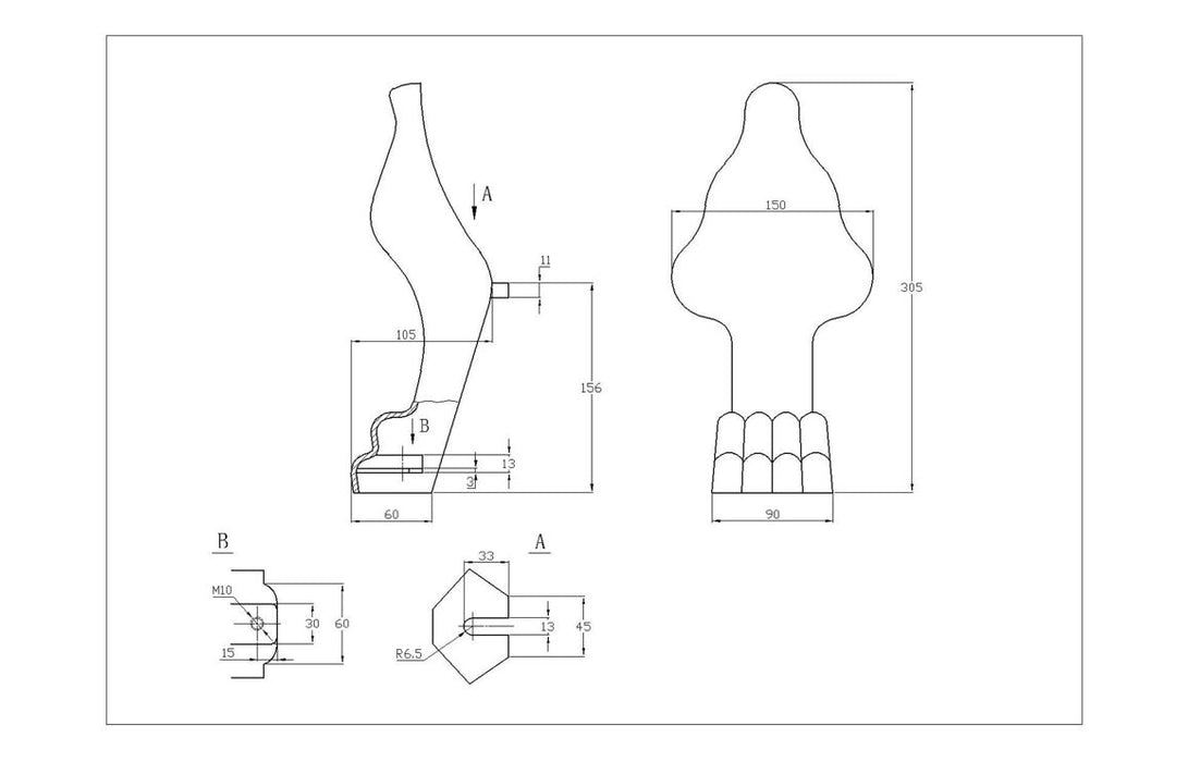 Traditional Bath Feet Only (White Lion Foot) - Pack of 4