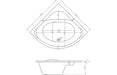 Tyrell Standard 1350x1350x620mm 0TH Corner Bath w/Legs