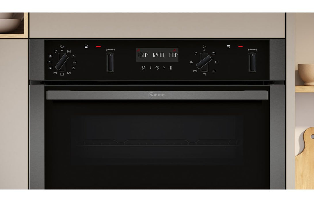Neff N50 U2ACH7AG7B Double Pyrolytic Oven - Graphite Grey