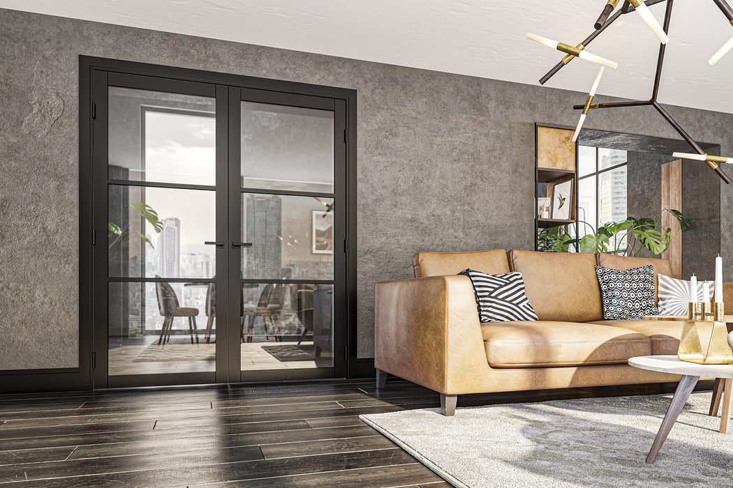 Deanta Camden Black Prefinished Glazed Door
