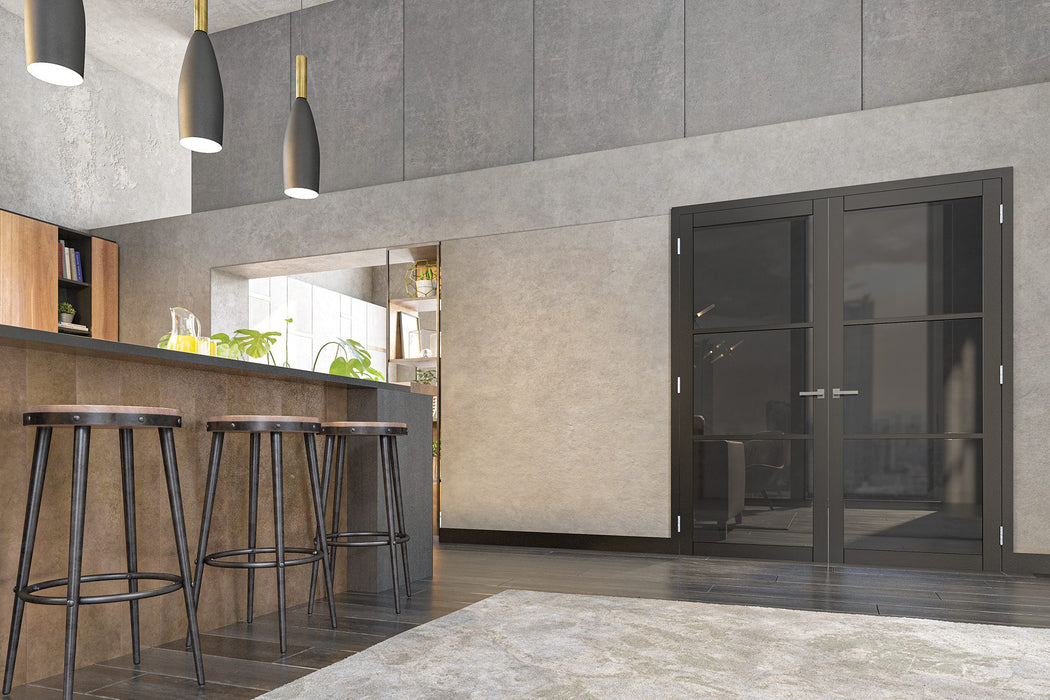 Deanta Camden Black Prefinished Tinted Glaze Door