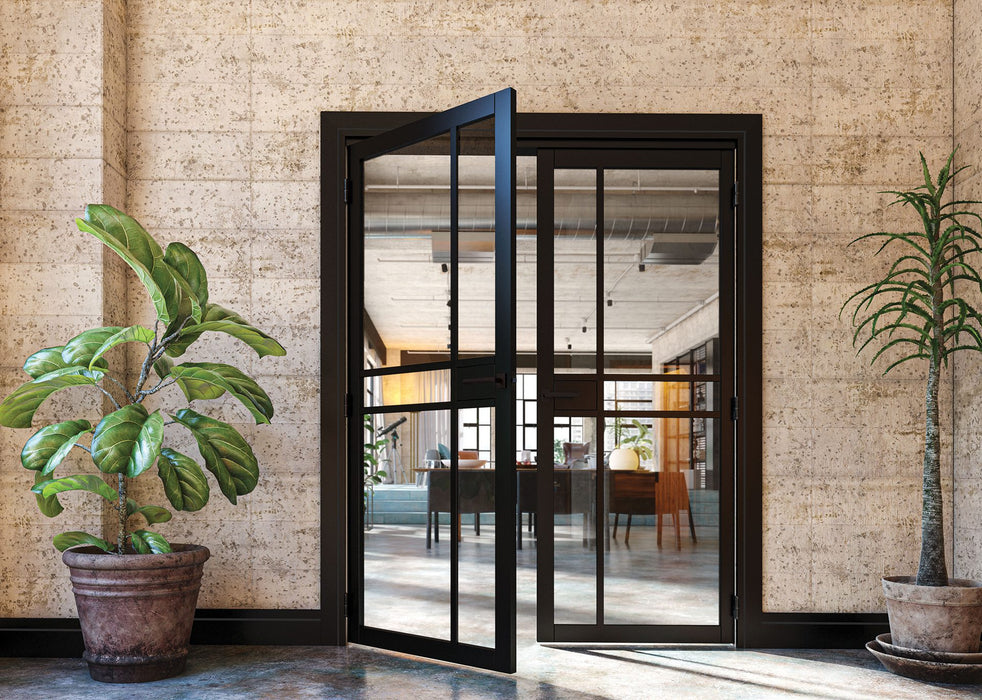 Deanta Dalston Black Prefinished Glazed Door