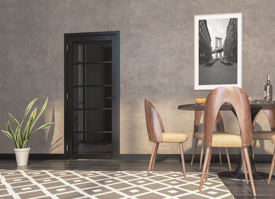Deanta Shoreditch Black Prefinished Tinted Glaze Door