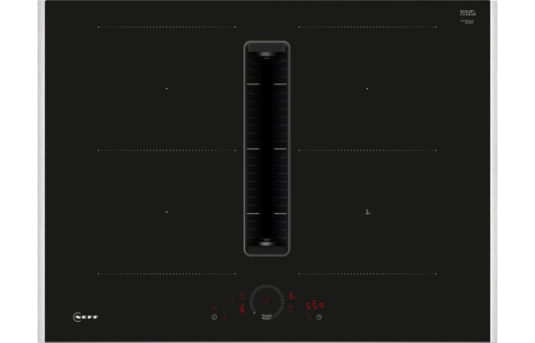 Neff N70 V57THQ4L0 70cm Venting Combi Induction Hob - Black & St/Steel