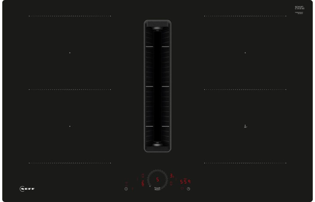 Neff N70 V58NHQ4L0 80cm Venting Combi Induction Hob (Surface Mount) - Black Glass