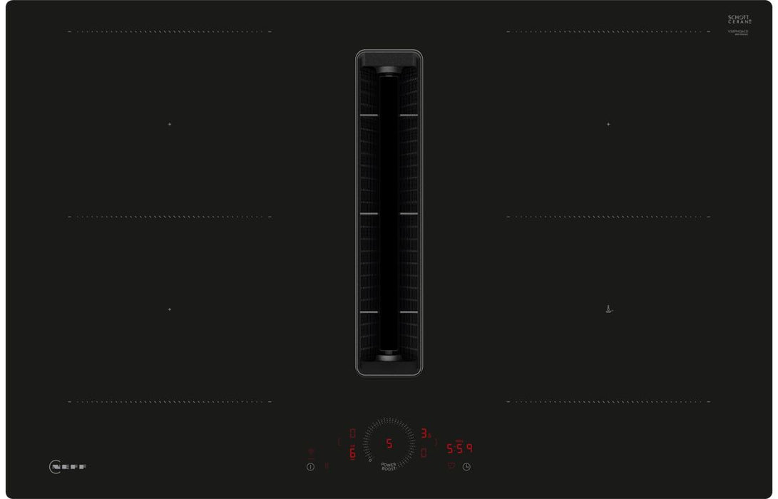 Neff N70 V58PHQ4C0 80cm Venting Combi Induction Hob (Flush Fit) - Black Glass