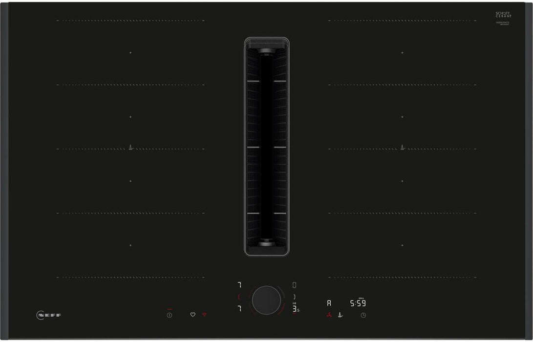 Neff N90 V68AUX4C0 80cm Venting Flex Induction Hob - Black Glass