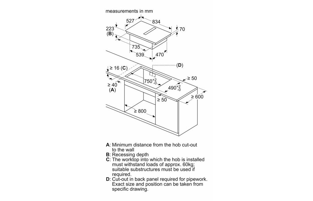 Neff N90 V68AUX4C0 80cm Venting Flex Induction Hob - Black Glass