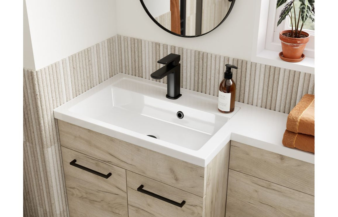 Verona 1000mm F/S L-Shape Pack & Basin - Oak