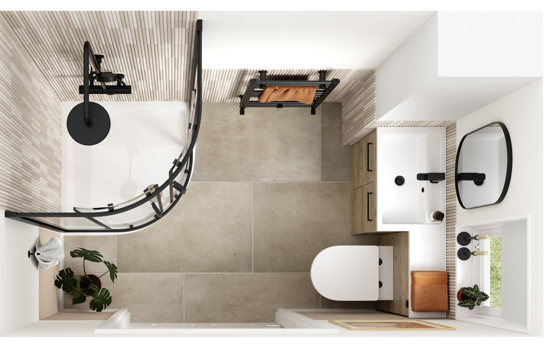 Verona 350mm Floor Standing 2 Door Tall Unit - Oak