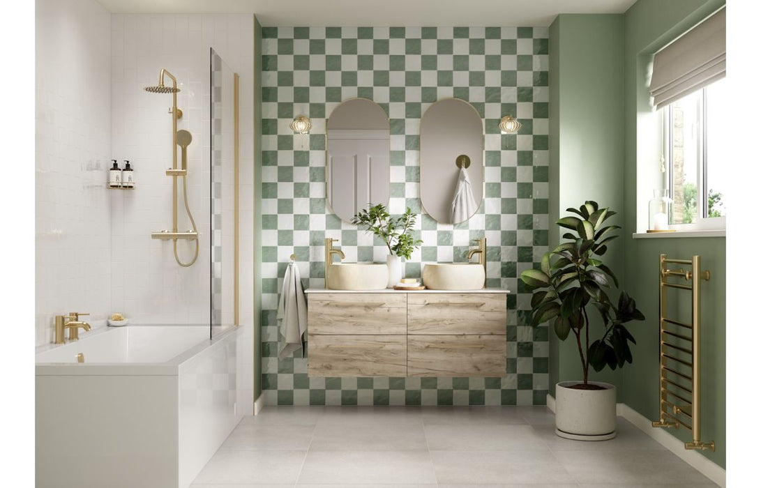 Pulse 610mm Wall Hung 2 Drawer Basin Unit & Thin Edge Basin - Oak