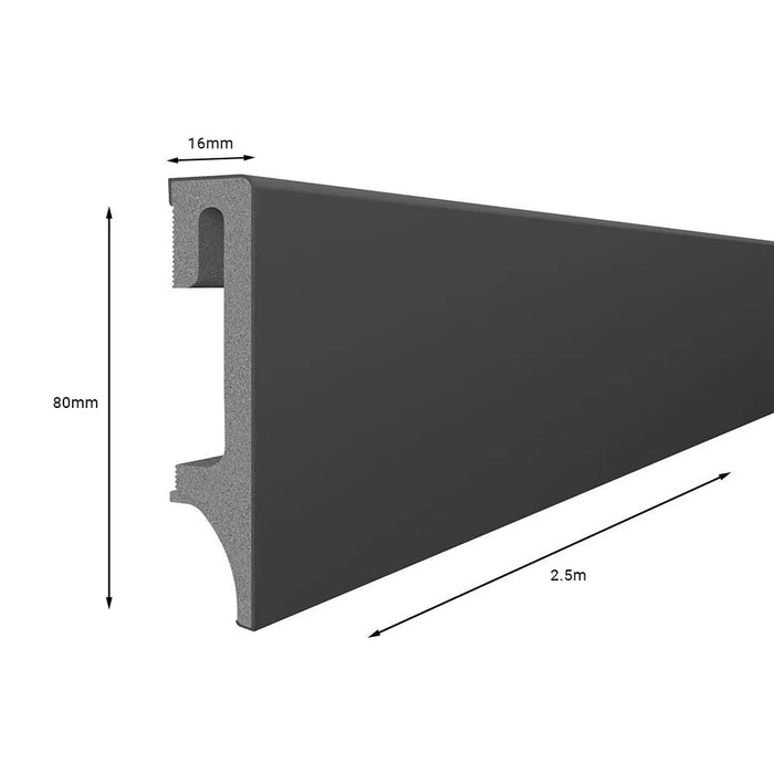 Anthracite ESP205 80mm x 2.4m Vox Skirting Board