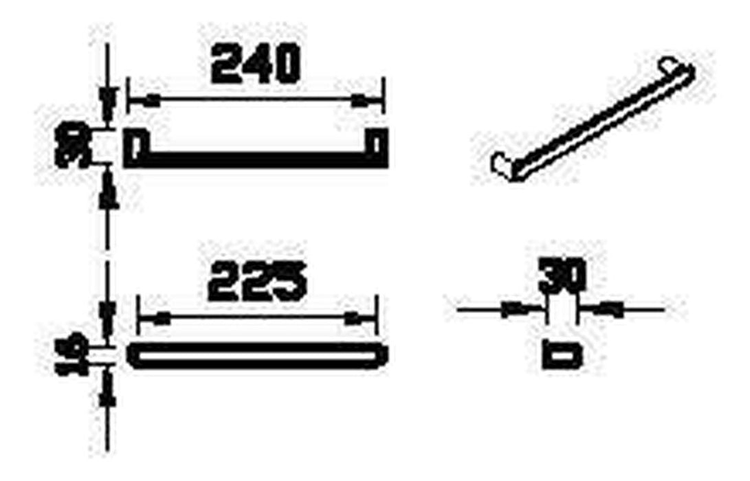 VitrA Root Flat Bar Handle - Matt Black
