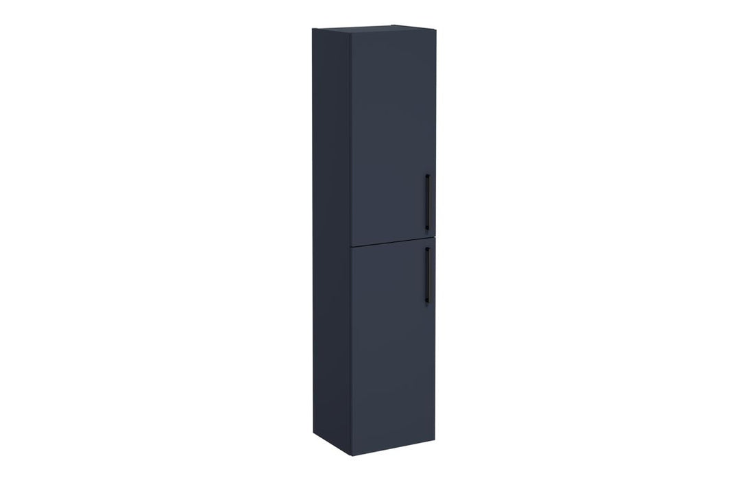 VitrA Root Flat 40cm 2 Door Tall Unit (LH Hinge) - Matt Dark Blue