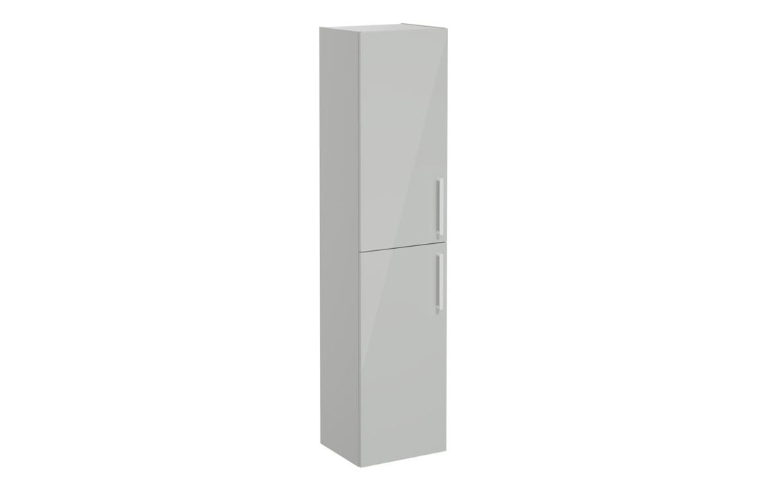 VitrA Root Flat 40cm 2 Door Tall Unit (LH Hinge) - Shiny Pearl Grey