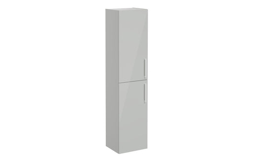 VitrA Root Flat 40cm 2 Door Tall Unit (LH Hinge) - Shiny Pearl Grey