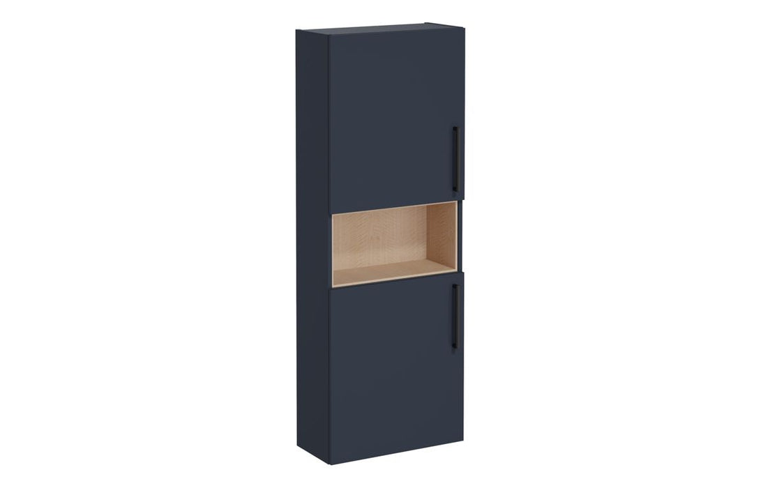 VitrA Root Flat 55cm 2 Door Semi-Tall Unit (LH Hinge) - Matt Dark Blue