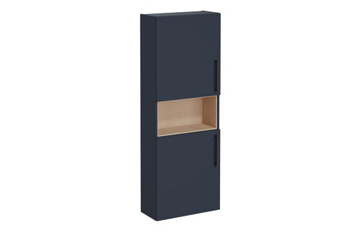 VitrA Root Flat 55cm 2 Door Semi-Tall Unit (LH Hinge) - Matt Dark Blue