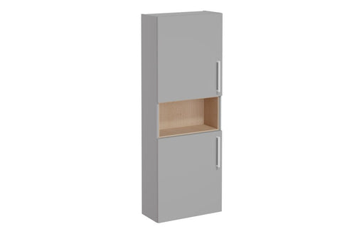 VitrA Root Flat 55cm 2 Door Semi-Tall Unit (LH Hinge) - Matt Rock Grey
