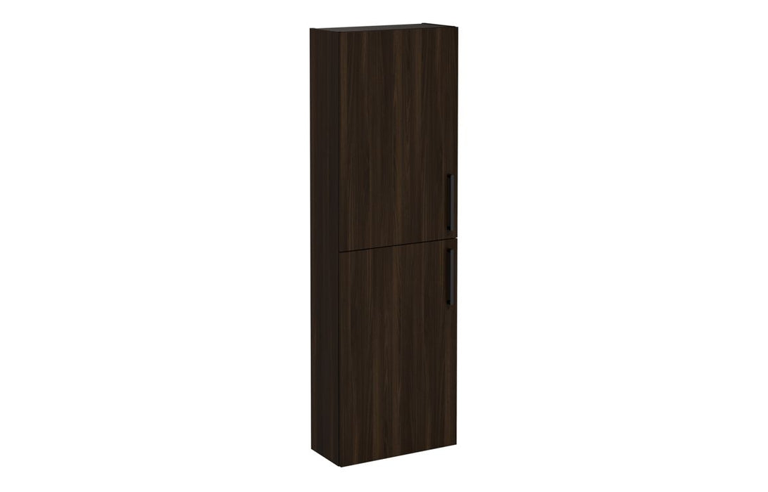 VitrA Root Flat 55cm 2 Door Slim Tall Unit (LH Hinge) - Walnut