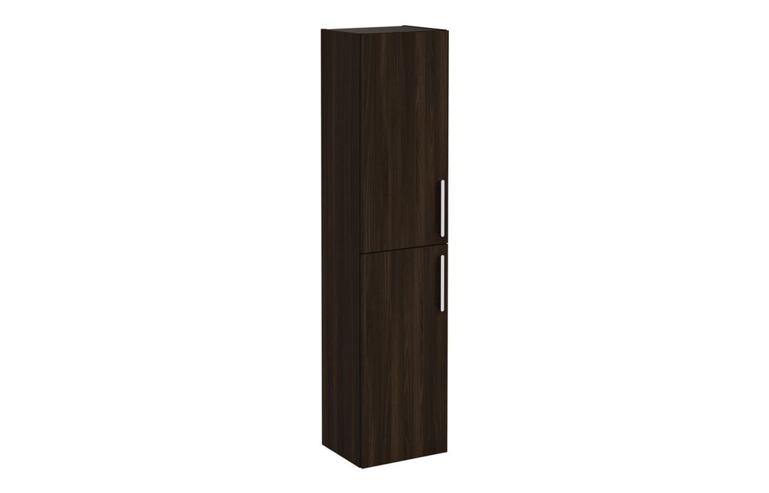 VitrA Root Flat 40cm 2 Door Tall Unit (LH Hinge) - Walnut