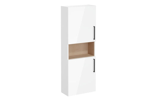 VitrA Root Flat 55cm 2 Door Semi-Tall Unit (LH Hinge) - High Gloss White