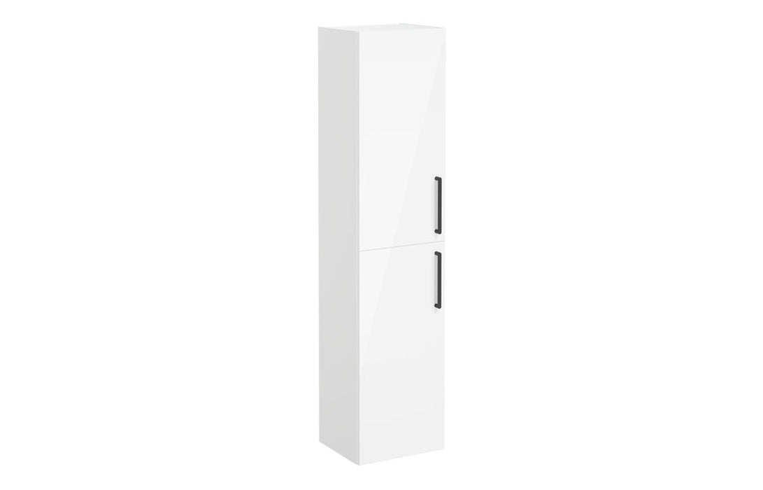 VitrA Root Flat 40cm 2 Door Tall Unit (LH Hinge) - High Gloss White