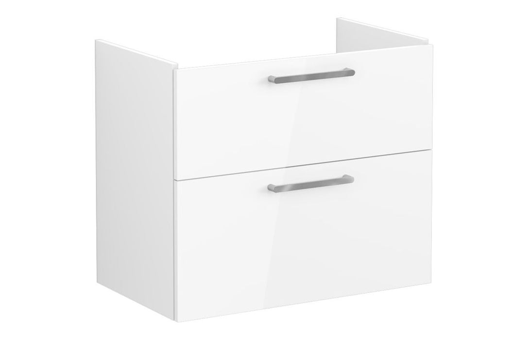 VitrA Root Flat 80cm 2 Drawer Washbasin Unit - High Gloss White