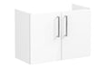 VitrA Root Flat 80cm 2 Door Wall Hung Slim Washbasin Unit - High Gloss White