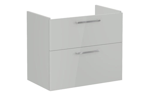 VitrA Root Flat 80cm 2 Drawer Washbasin Unit - Shiny Pearl Grey