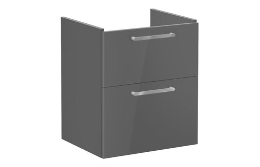 VitrA Root Flat 60cm 2 Drawer Washbasin Unit - Anthracite High Gloss