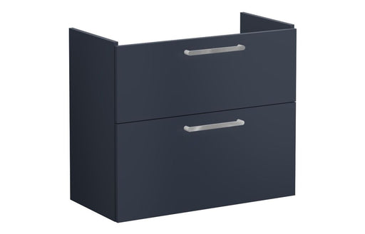 VitrA Root Flat 80cm 2 Drawer Slim Washbasin Unit - Matt Dark Blue