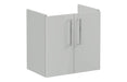VitrA Root Flat 60cm 2 Door Wall Hung Slim Washbasin Unit - Shiny Pearl Grey