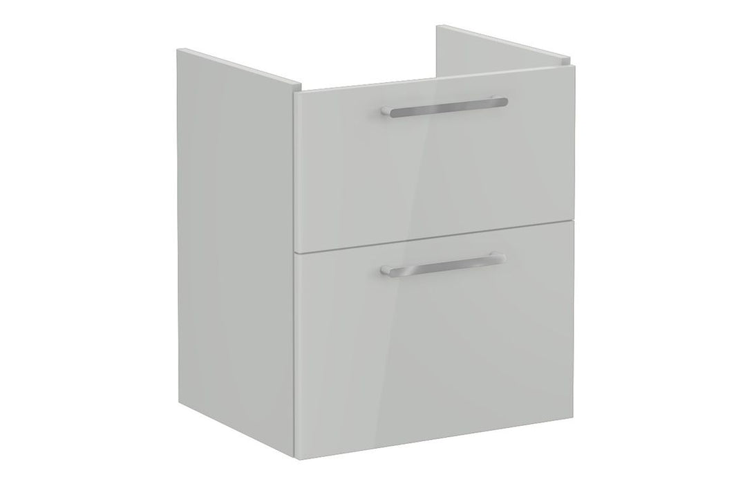 VitrA Root Flat 60cm 2 Drawer Washbasin Unit - Shiny Pearl Grey