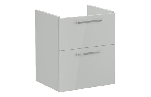 VitrA Root Flat 60cm 2 Drawer Washbasin Unit - Shiny Pearl Grey