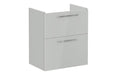 VitrA Root Flat 60cm 2 Drawer Slim Washbasin Unit - Shiny Pearl Grey
