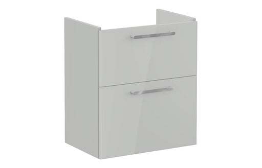 VitrA Root Flat 60cm 2 Drawer Slim Washbasin Unit - Shiny Pearl Grey