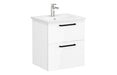 VitrA Zentrum 60cm 2 Drawer W/H Washbasin Unit - High Gloss White