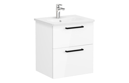 VitrA Zentrum 60cm 2 Drawer W/H Washbasin Unit - High Gloss White