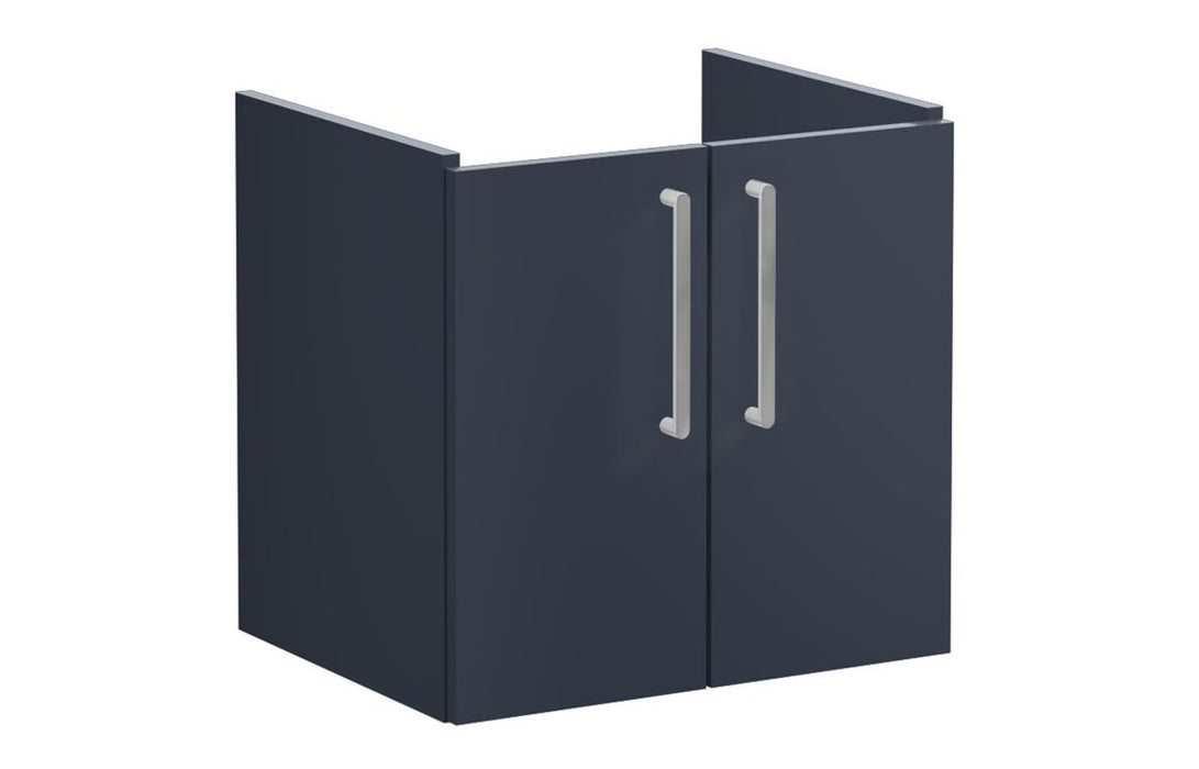 VitrA Root Flat 60cm 2 Door Wall Hung Washbasin Unit - Matt Dark Blue