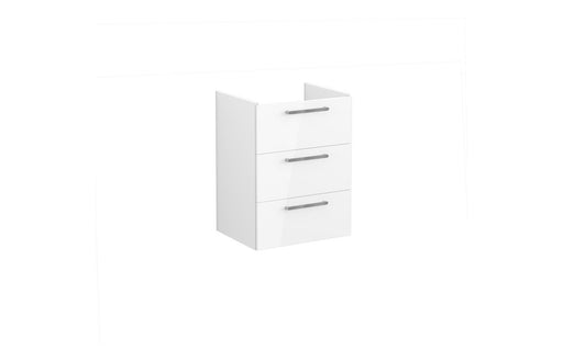 VitrA Root Flat 60cm 3 Drawer Washbasin Unit - High Gloss White