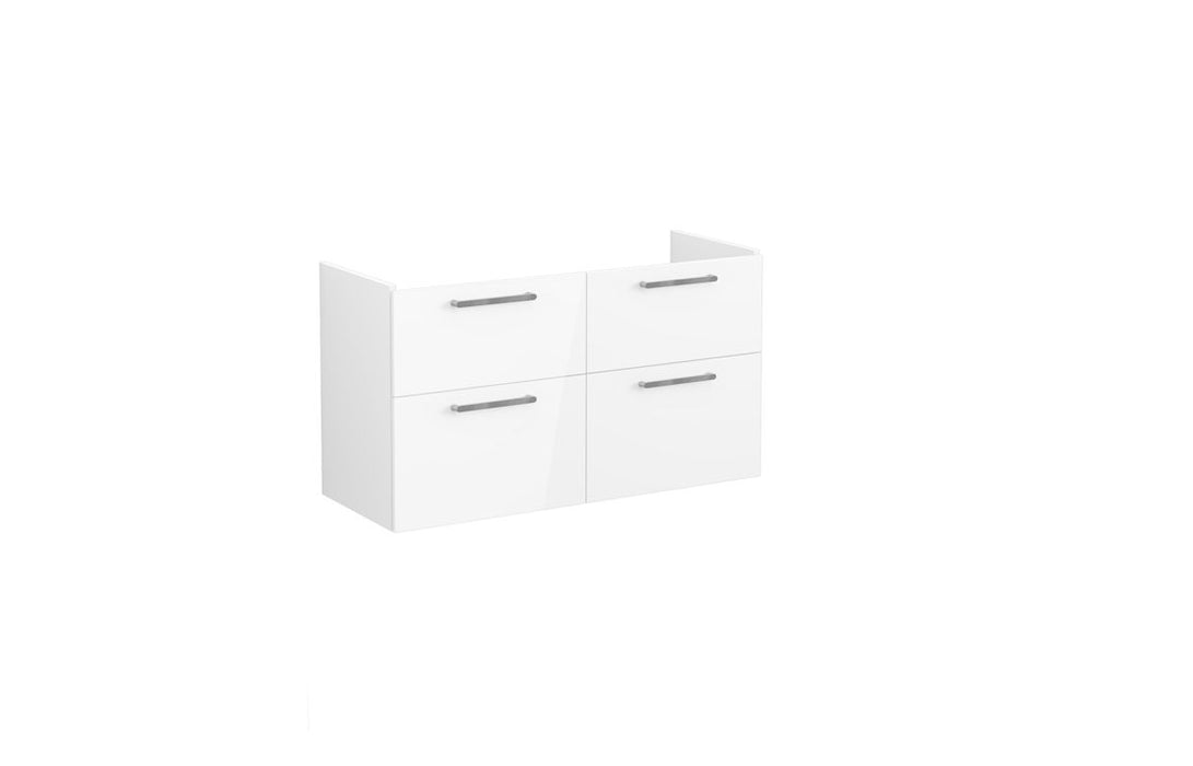 VitrA Root Flat 120cm 4 Drawer Washbasin Unit - High Gloss White
