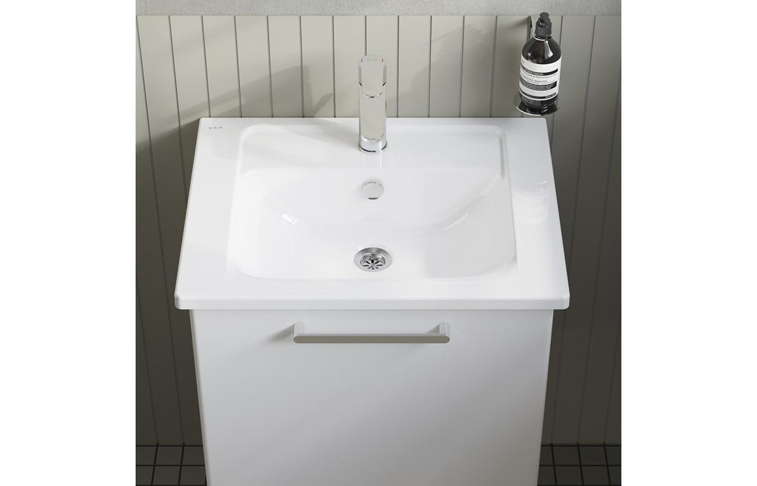 VitrA Root Flat 60cm 1 Drawer Washbasin Unit - High Gloss White