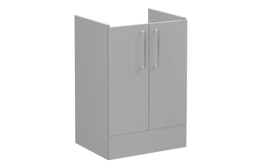 VitrA Root Flat 60cm 2 Door Floor Standing Washbasin Unit - Matt Rock Grey