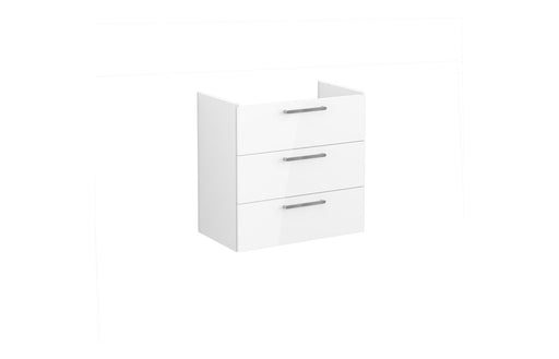 VitrA Root Flat 80cm 3 Drawer Washbasin Unit - High Gloss White