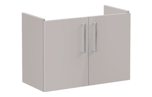 VitrA Root Flat 80cm 2 Door Wall Hung Slim Washbasin Unit - Bright Sahara Beige