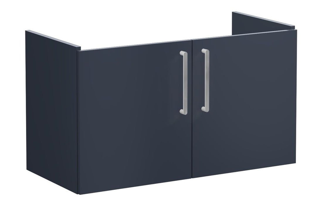 VitrA Root Flat 100cm 2 Door Washbasin Unit - Matt Dark Blue