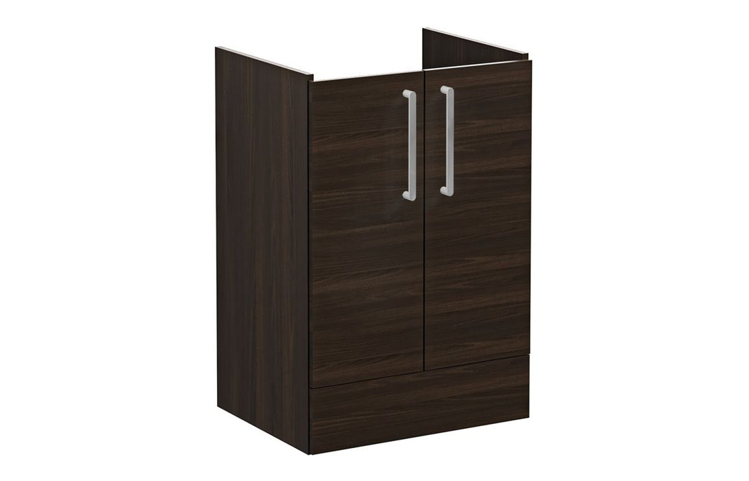 VitrA Root Flat 60cm 2 Door Floor Standing Washbasin Unit - Walnut